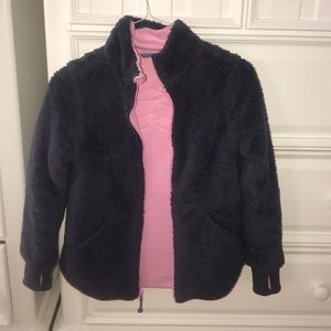 REVERIBLE ivivva zip up sherpa